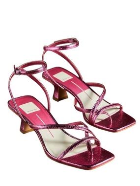 Dolce Vita Anthropologie Pink Metallic Baylor Kitten Heels 6.5